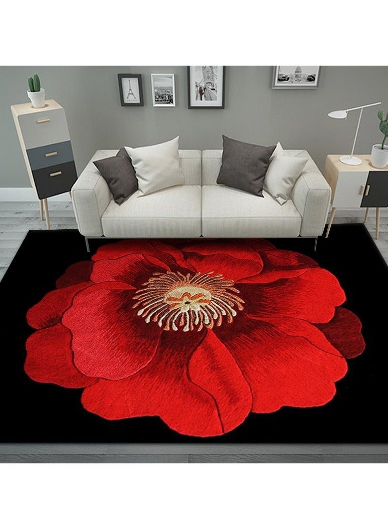 Loquat سجادة منزلية مستطيلة عالية الجودة، بسيطة وحديثة وقابلة للغسل (سجادة فقط) - Image 1