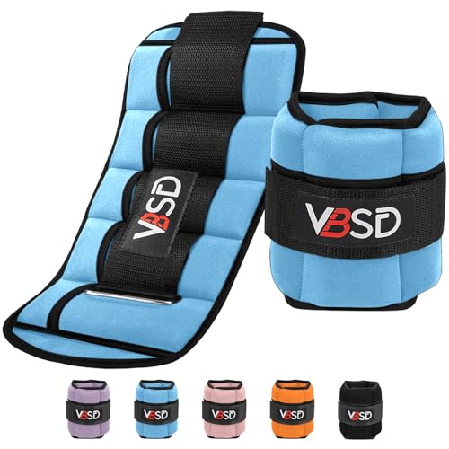 VBSD Adjustable Ankle Weights for Men Women, 10lb 1 Pair Leg Weight Straps, Weighted Ankle Weights Set for Gym, Yoga, Jogging, Walking, Aerobics, 1-5 lbs Each Ankle, 1 Pair 2-10 lbs, Blue - Image 1