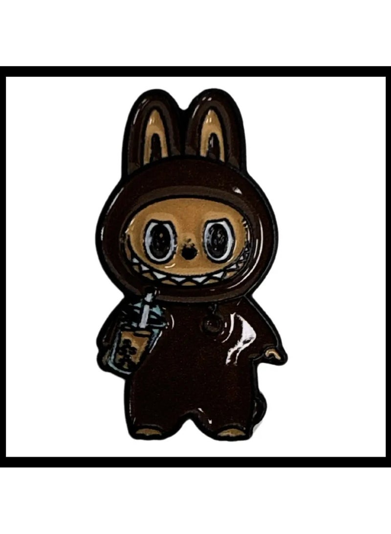 Labubu Characters Design 2D Sticker Metal Badge 2 Pcs