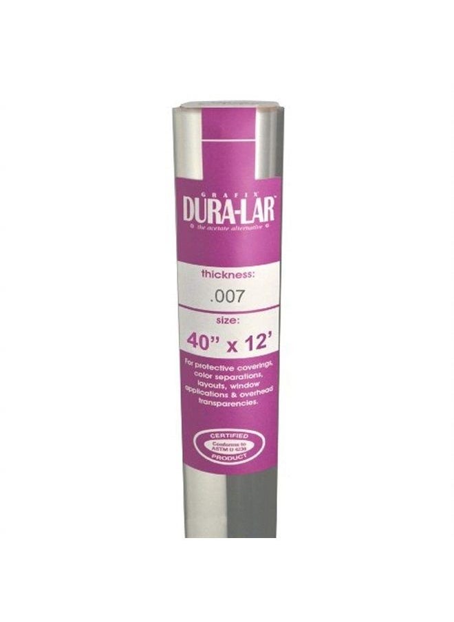 Grafix - Dura-Lar .007” Ultra-Clear Film, Acetate Alternative, Glossy Surface for Coverings, Stencils, Color Separation, Window Applications, Transparencies, and More, 40" x 12' - Image 1