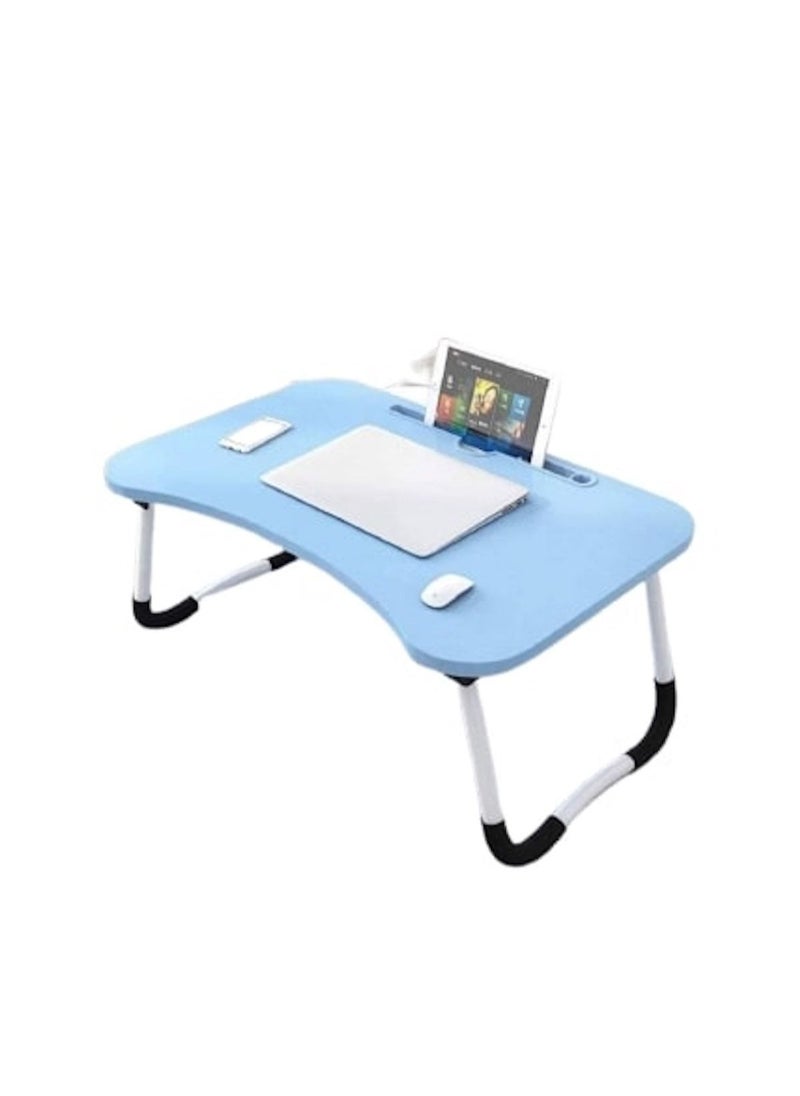 ComputerGear Wood Multi Purpose Laptop Desk For Study And Reading With Foldable Non Slip Legs Blue  - Image 1