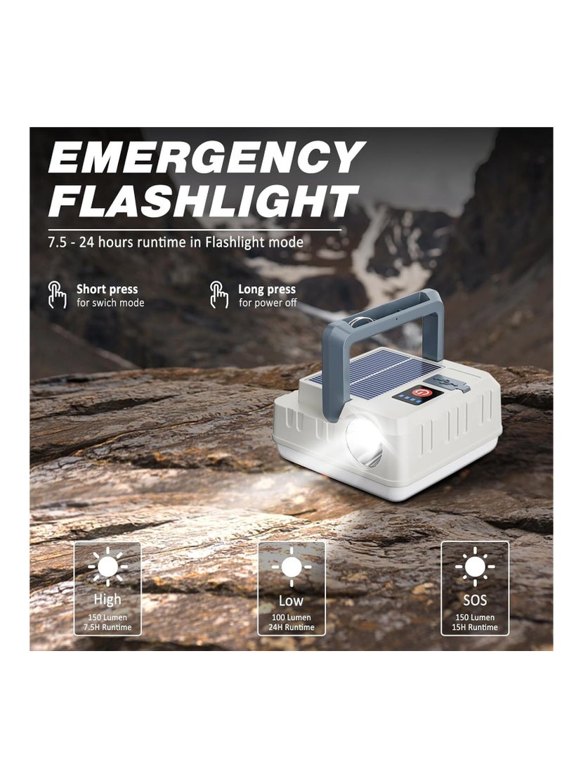 Solar Camping Lantern Flashlights - LED, USB Rechargeable, Power Bank, Waterproof - Ideal for Camping, Hurricanes, Emergency Power Outages, Indoor  Outdoor Use - Image 3