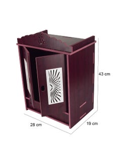 Lyrics Lyrics Creation Beautiful MDF Wooden TempleHome Temple Pooja Mandir Wall Hanging and Table Top Home Mandir Temple Home Decor Beautiful Wooden Temple Dark Brown 432319 cm Light Brown  - Image 3