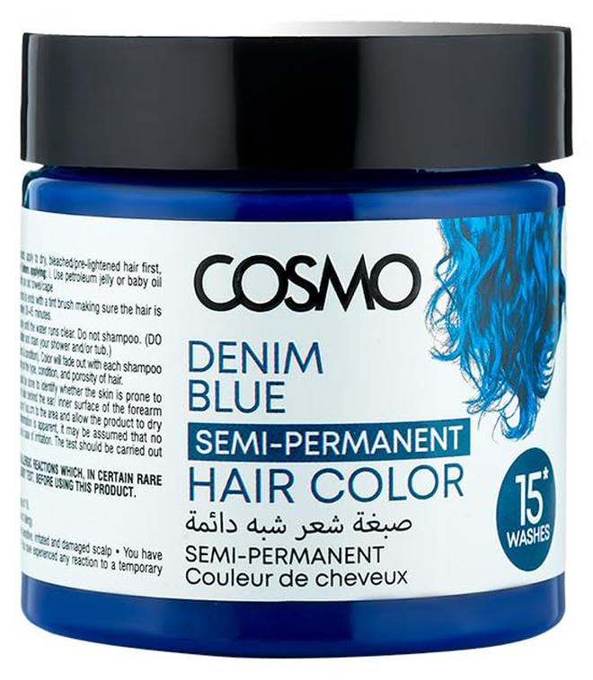 COSMO لون شعر كوزمو دنيم الأزرق شبه الدائم – 120 جرام - خالي من الأمونيا، لون يدوم طويلاً مع تركيبة ترطيب عميق – لمعان جريء ومقاوم للتلاشي لجميع أنواع الشعر – تطبيق سهل - Image 1