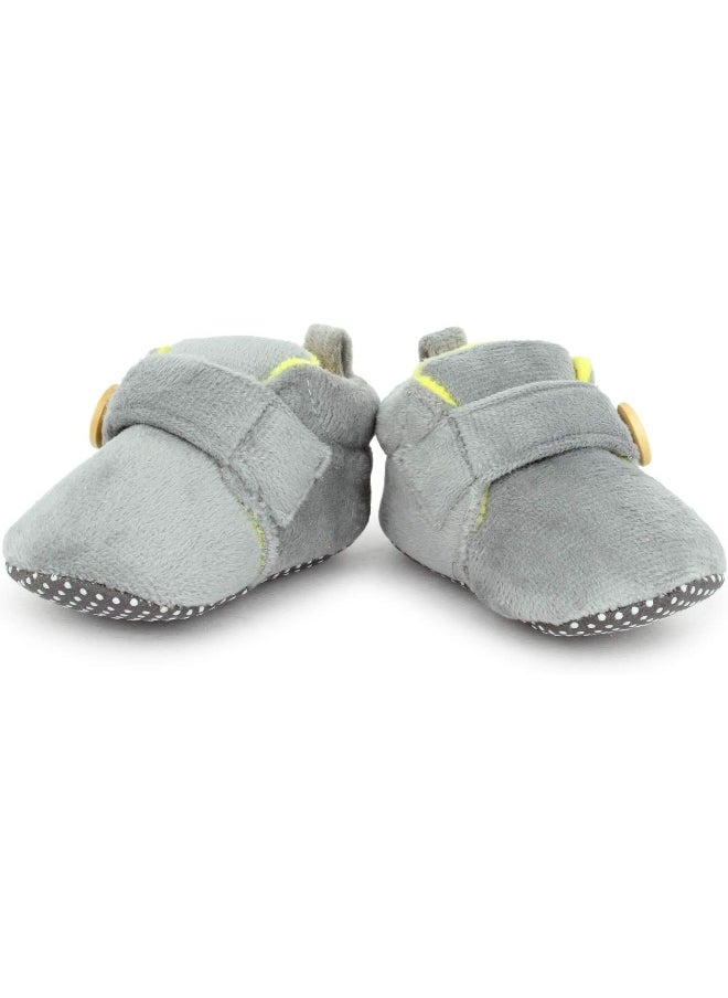 Superminis Superminis Unisex-baby's Bootie, Grey+Lemon, 6 - 12 Months  - Image 3