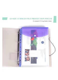 Y&D 12PCS Expandable A4 Plastic Wallets Folders Document Files Popper with Button Closure and Lable Pocket for Home, Office School Files, Punched Pockets （six colors）  - Image 5