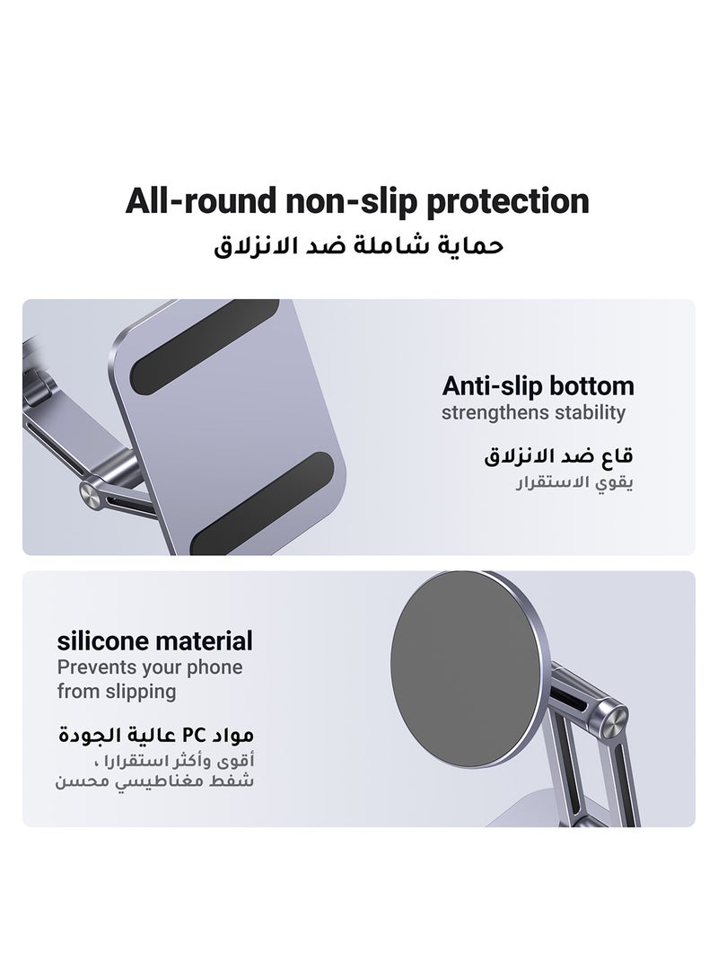 Ugreen MagSafe Phone Stand For Desk Adjustable iPhone stand Aluminum Mobile Stand 360° Rotatable Magnetic Phone Holder Stand Directly Use With iPhone 16/15/14/13 Series Fit For All 4-7.9-Inch Phones - Image 4