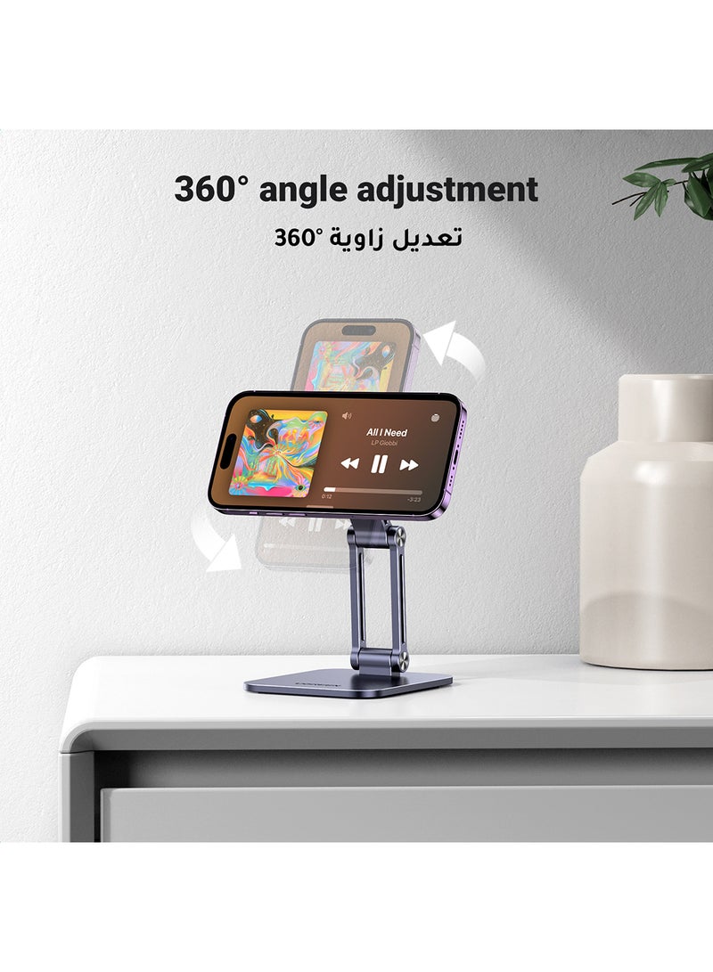 Ugreen MagSafe Phone Stand For Desk Adjustable iPhone stand Aluminum Mobile Stand 360° Rotatable Magnetic Phone Holder Stand Directly Use With iPhone 16/15/14/13 Series Fit For All 4-7.9-Inch Phones - Image 2