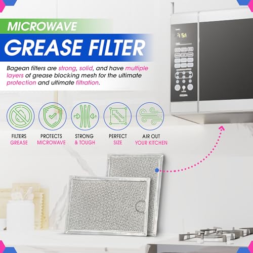 Bagean Microwave Filter Replacement 7.64” x 5.12” for GE WB06X10309 WB06X10359 Microwave Grease Filter - Also Fit’s LG Kenmore and More - Filters Kitchen Oven Air Entering Over the Range Vent Fan (2-Pack) - Image 2