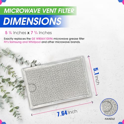 Bagean Microwave Filter Replacement 7.64” x 5.12” for GE WB06X10309 WB06X10359 Microwave Grease Filter - Also Fit’s LG Kenmore and More - Filters Kitchen Oven Air Entering Over the Range Vent Fan (2-Pack) - Image 3