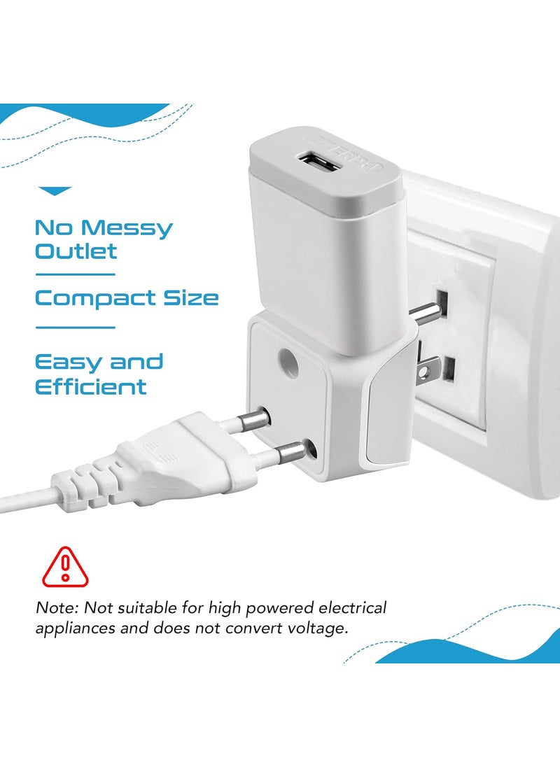 Ceptics Ceptics India to USA Converter Plug Type B Canada Travel Adapter 2 in 1 USA Dual Input Perfect for Laptop Phones Cameras CE RoHS 3 Pack Lifetime Limited Warranty  - Image 5