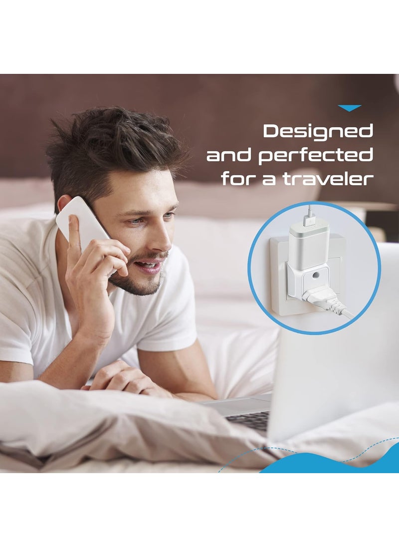 Ceptics Ceptics India to USA Converter Plug Type B Canada Travel Adapter 2 in 1 USA Dual Input Perfect for Laptop Phones Cameras CE RoHS 3 Pack Lifetime Limited Warranty  - Image 4