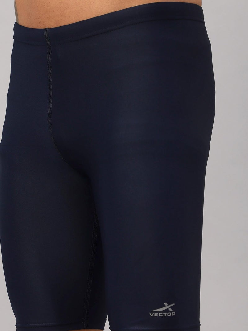 Vector X COMBAT-001 Unisex Men's Adult Compression Bottom Sports Tights Shorts Body fit Ideal for Gym, Running, Cycling, Swimming, Basketball, Cricket, Yoga, Football, Tennis, Badminton (M) Navy - Image 5
