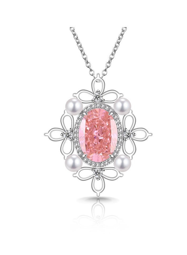 قلادة زركون برتقالي لامع