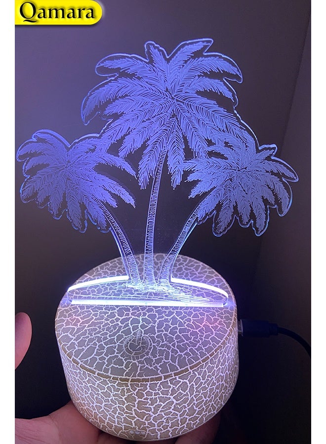 QAMARA LED night light, palm tree design, with a remote control, looks very beautiful at night. - Image 4