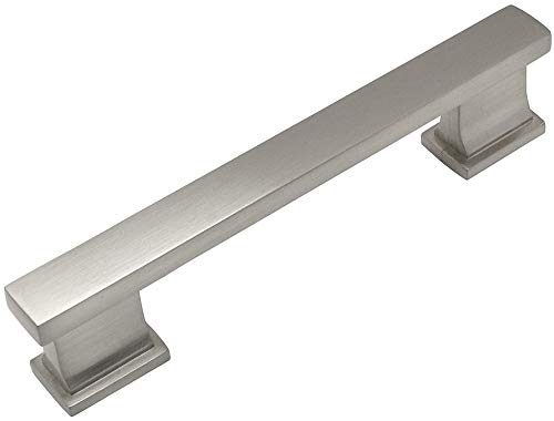 Cosmas 10 Pack 702-4SN Satin Nickel Contemporary Cabinet Hardware Handle Pull - 4" Inch Hole Centers - Image 2
