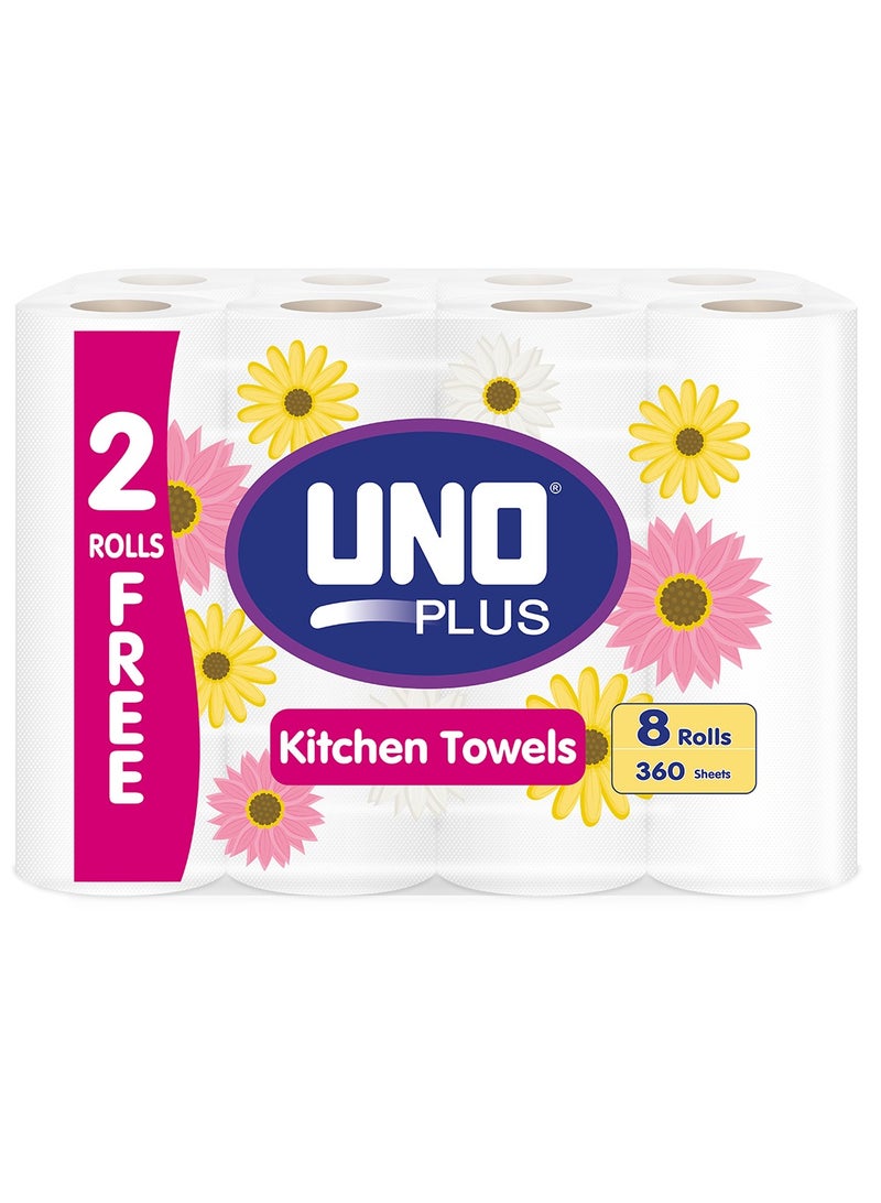 زائد واحد Kitchen Towels 45 Sheets (6 + 2 Free Rolls) - Image 1