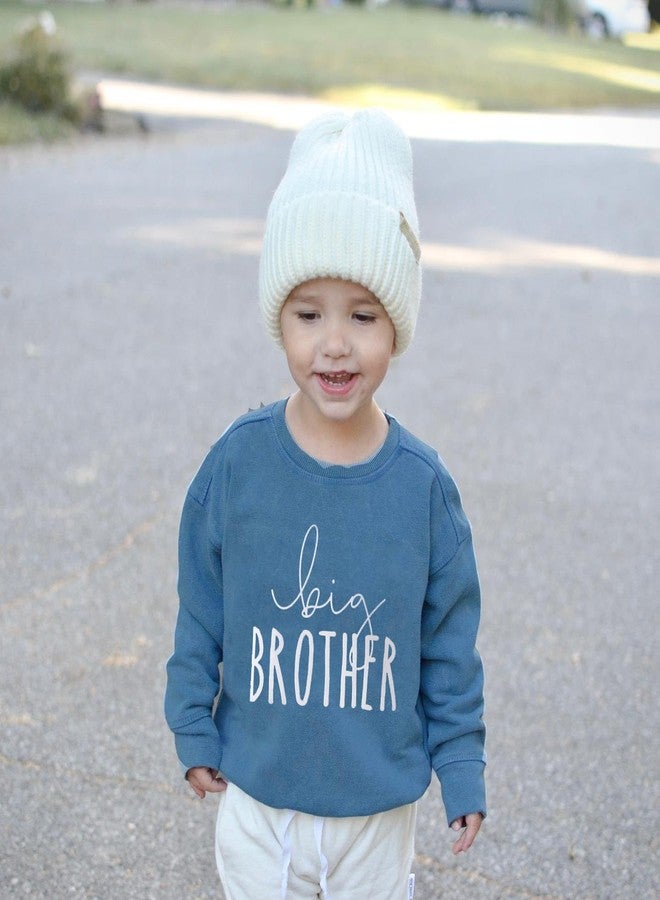 wybzd Little Brother Big Brother Matching Outfits Baby Crewneck Sweatshirt Romper Big Bro Lil Sis Siblings Clothes (Blue Bro, 18-24 Months) - Image 2