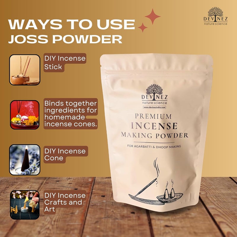Devinez Natural Joss Powder (Litsea glutinosa) A Grade - 400gms, Vietnam, 36 Cup, for Making Your own Incense, Doop Cone, Sambrani, Agarbatti Making, Joss Powder - Image 5