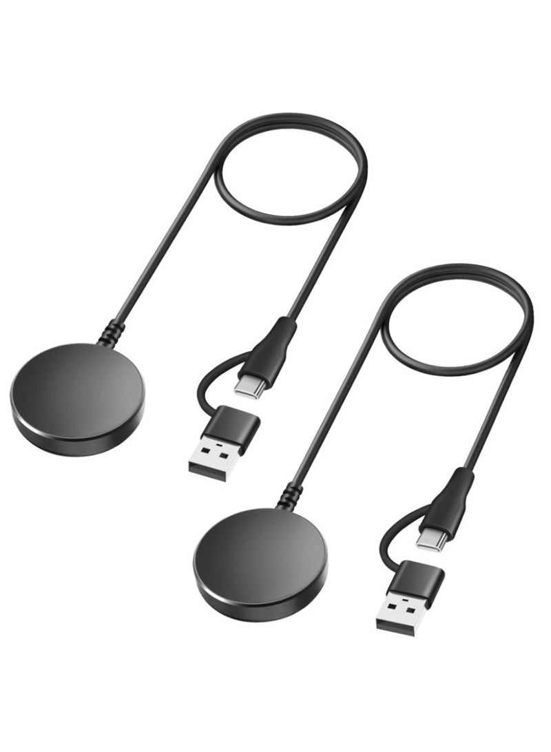 [عبوة 2] كابل شحن متوافق مع ساعة سامسونج، قاعدة شحن USB بديلة لساعة جالكسي ووتش 7/6/5/4، جالكسي ووتش 7/6/6 كلاسيك/5/5 برو/4/4 كلاسيك/3/أكتيف 2/أكتيف - Image 1