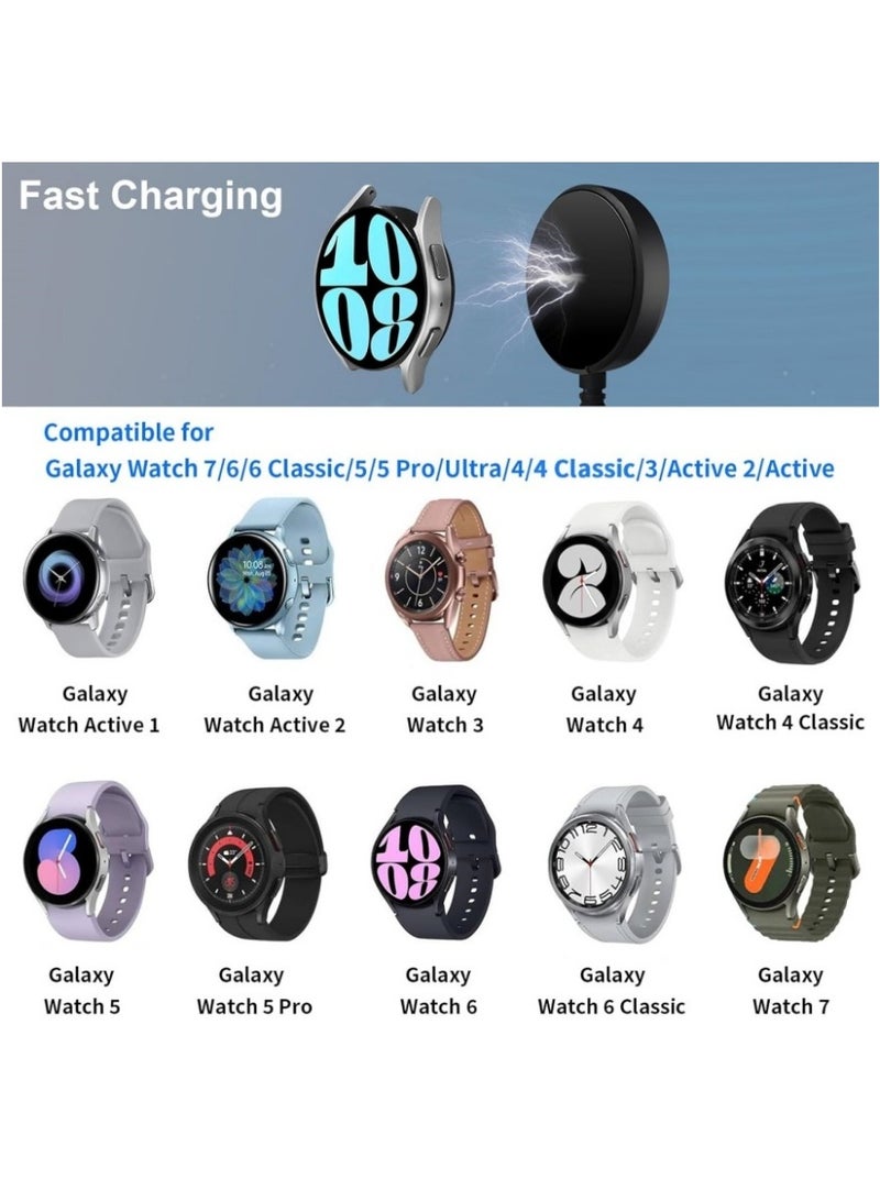 [عبوة 2] كابل شحن متوافق مع ساعة سامسونج، قاعدة شحن USB بديلة لساعة جالكسي ووتش 7/6/5/4، جالكسي ووتش 7/6/6 كلاسيك/5/5 برو/4/4 كلاسيك/3/أكتيف 2/أكتيف - Image 4