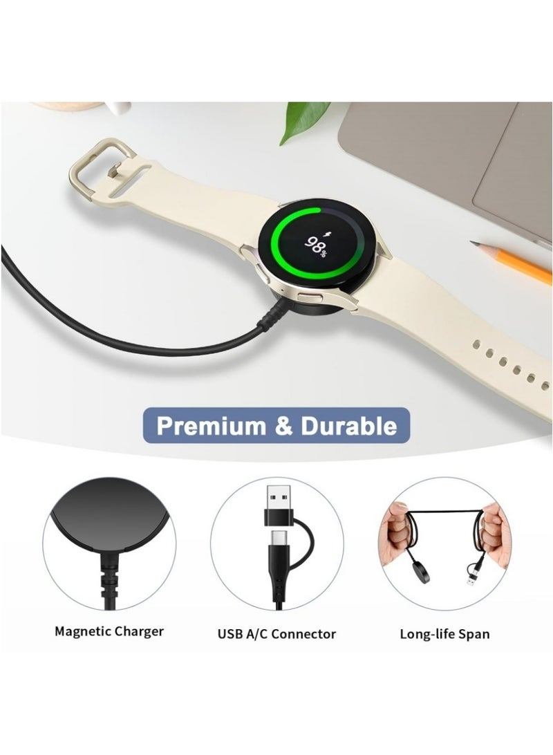 [عبوة 2] كابل شحن متوافق مع ساعة سامسونج، قاعدة شحن USB بديلة لساعة جالكسي ووتش 7/6/5/4، جالكسي ووتش 7/6/6 كلاسيك/5/5 برو/4/4 كلاسيك/3/أكتيف 2/أكتيف - Image 3