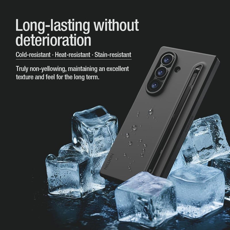 Nillkin For Samsung Galaxy Z Fold7 5G Fold Liquid Silicone Pc Phone Case With Stylus(Black) - Image 4