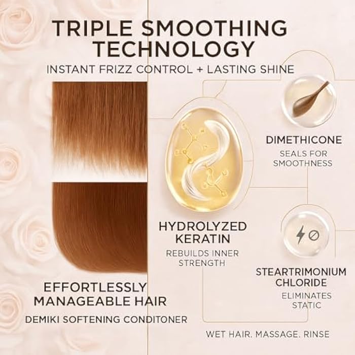 DEMIKI Japanese Conditioner Hair Care, Keratin Hair Treatment Hair Conditioner for Women, Frizz Ease, Color Safe, Deep Conditioner for Dry Damaged Hair, Sulfate-Free Anti-Dandruff 450ml 16oz - Image 3