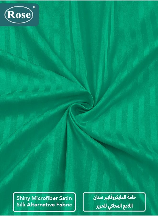 Rose ROSE Luxurious Striped Hotel Comforter, Premium Microfiber, Set of 6 pieces, Soft Lightweight, King size 260x240 cm, Teal  - Image 5