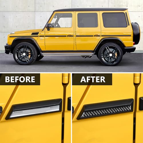 Fancemot Real Carbon Fiber Side Body Molding Trim Compatible with Mercedes Benz G-Class G55 G63 G65 G500 G550 W463 1990-2018 - Image 3