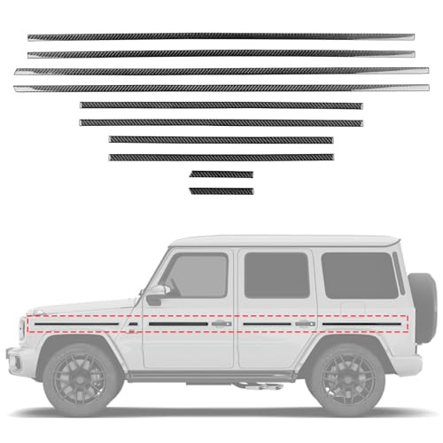 Fancemot Real Carbon Fiber Side Body Molding Trim Compatible with Mercedes Benz G-Class G55 G63 G65 G500 G550 W463 1990-2018 - Image 1