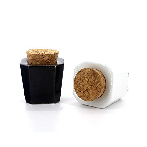 vipolish 1 Pcs Porcelain Dappen Dish with Soft Wooden Cap Nail Art Acrylic Liquid Powder Dappen Dish Nail Art Tools Porcelain Cup Porcelain Dappen Cup Cube Container Bottle Holder Nail Beauty Accessory (White) - Image 3