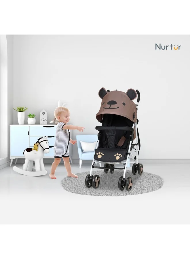 Nurtur Luca Bear Baby Lightweight Stroller With Storage Basket, Detachable Bumper, 5 Point Safety Harness, 0 To 36 Months