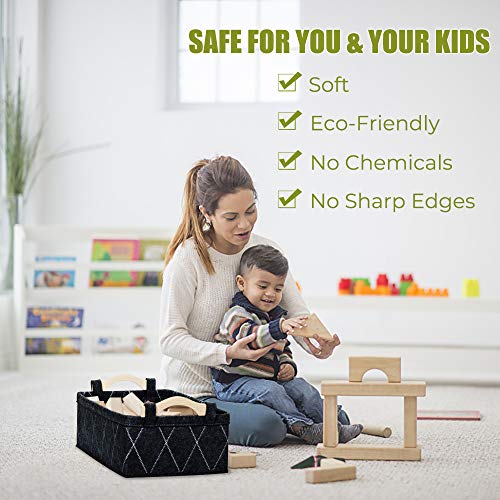 KWLET Gray Storage Baskets Bin Empty Basket Foldable Fabric Storage Cubes for Desks Drawers Shelves Pantry Cabinet Bathroom Office Sturdy Home Decor - Image 5