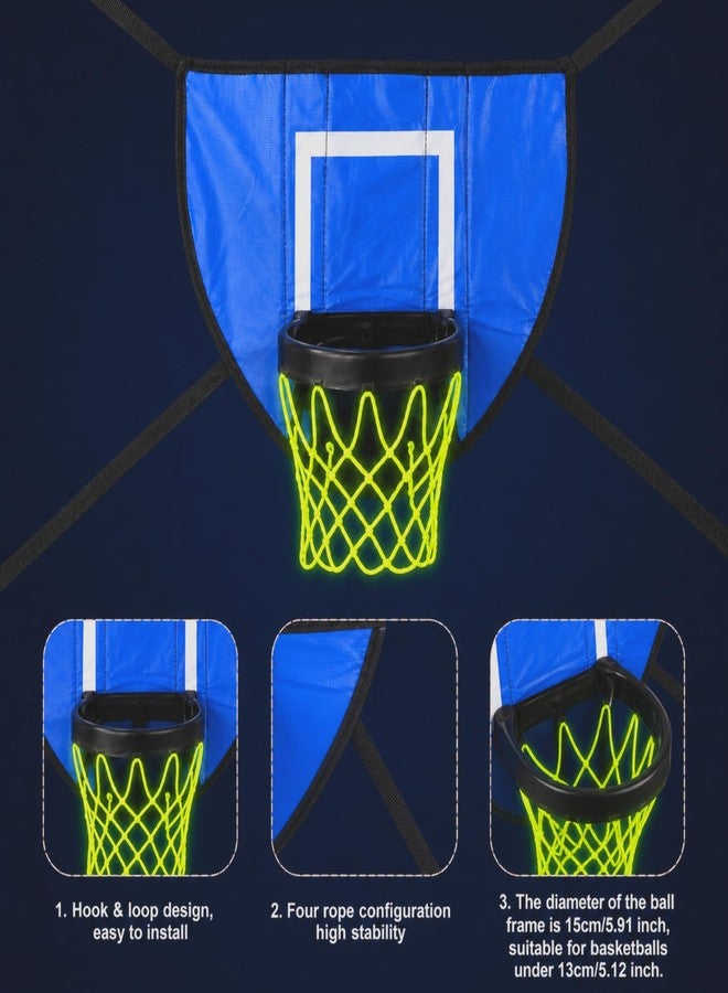Thenshop 2 Pack Trampoline Basketball Hoop Set Glow in Dark Basketball Net for Adults with 4 Mini Balls and 1 Pump Basketballs Hoop Goal for Outdoor Trampoline Accessories Attachments - Image 4