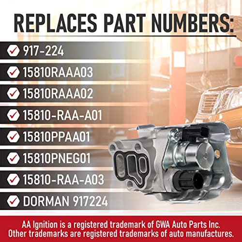 AA Ignition Spool Valve Assembly with Oil Pressure Switch - VTEC Solenoid - Compatible with Honda & Acura Vehicles - Accord 2.4L, Civic 2.0L, CR-V, Element, RSX - Replaces 15810RAAA03, 15810-RAA-A01, 917224 - Image 3