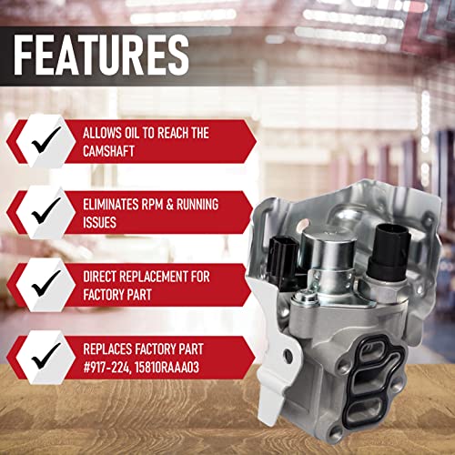 AA Ignition Spool Valve Assembly with Oil Pressure Switch - VTEC Solenoid - Compatible with Honda & Acura Vehicles - Accord 2.4L, Civic 2.0L, CR-V, Element, RSX - Replaces 15810RAAA03, 15810-RAA-A01, 917224 - Image 2