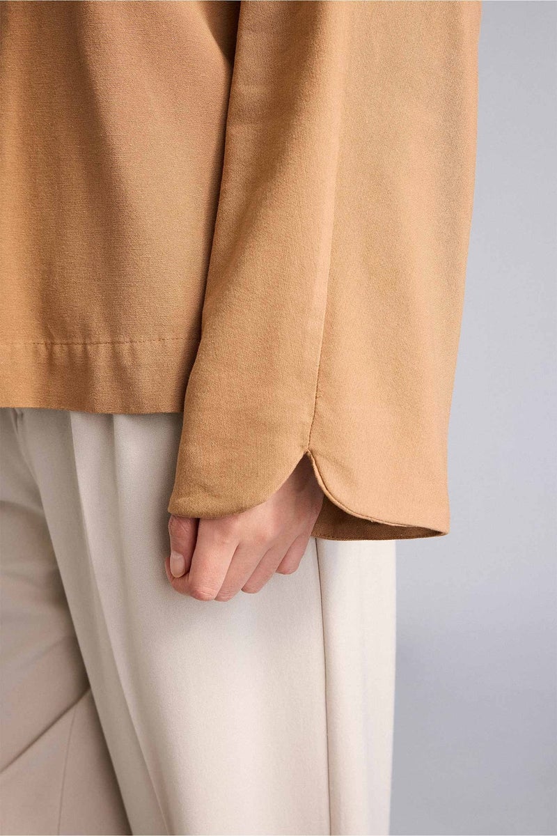 DeFacto Regular Fit Linen Blended Long Sleeve Tunic - Image 4
