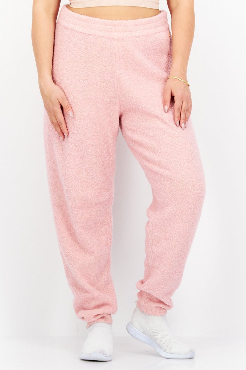 GUESS Women Regular Fit Brand Logo Pull-On Sweatpants, Pink - Image 1