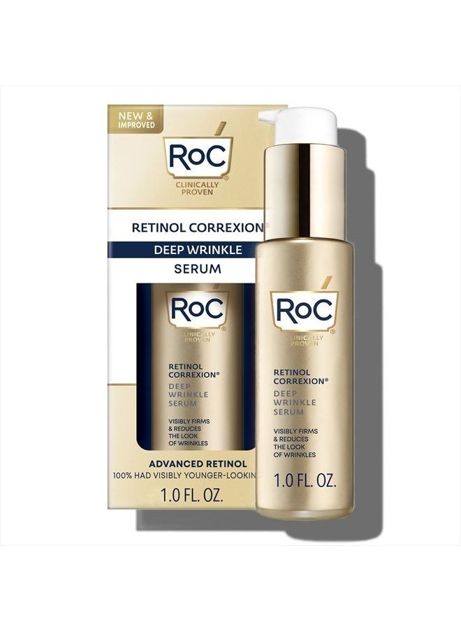 RoC - Retinol Correxion Deep Wrinkle Retinol Face Serum with Ascorbic Acid, Daily Anti-Aging Skin Care Treatment for Fine Lines, Dark Spots, Acne Scars, 1 Ounce (Packaging May Vary) - Image 1