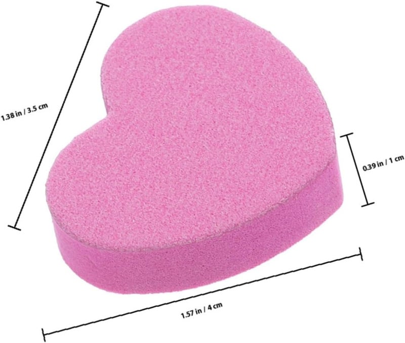 Abaodam Heart-Shaped Manicure Nail Files Sponge Buffer Blocks 100pcs Dual-Sided Washable Nail Files for Home Nail Treatment - Image 2