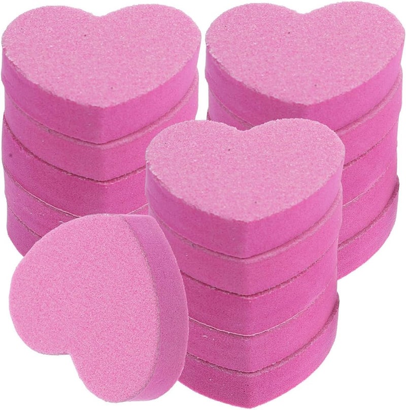 Abaodam Heart-Shaped Manicure Nail Files Sponge Buffer Blocks 100pcs Dual-Sided Washable Nail Files for Home Nail Treatment - Image 1