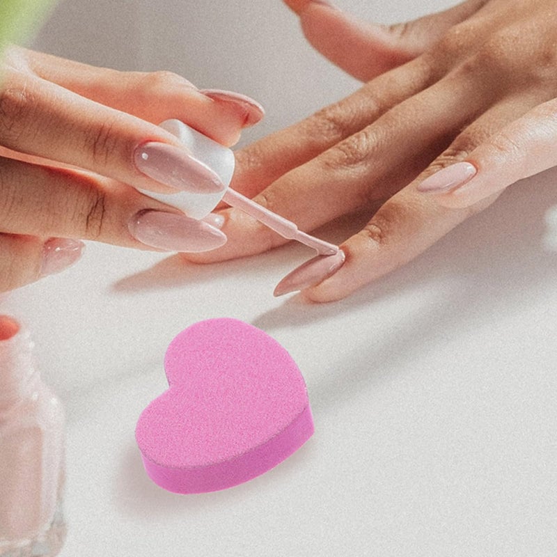 Abaodam Heart-Shaped Manicure Nail Files Sponge Buffer Blocks 100pcs Dual-Sided Washable Nail Files for Home Nail Treatment - Image 4