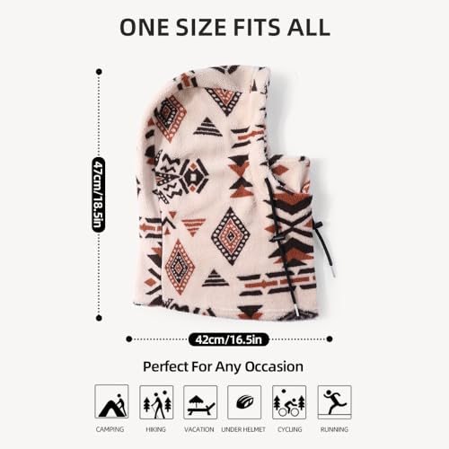MVPTOO Ski Mask Balalclava Windproof Face Mask Warm Fleece Neck Cover for Cold Weather Helmet Hood for Men & Women (Tribal Beige) - Image 5