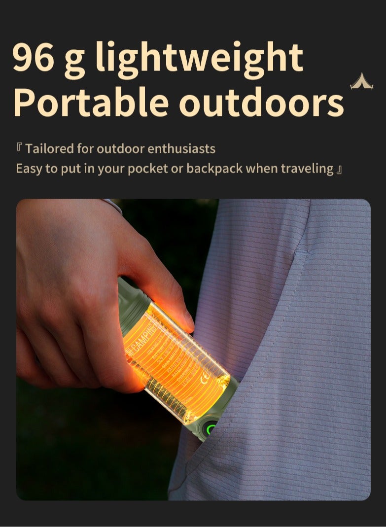 Portable Rechargeable Flashlight with 3-Color Camping Light, 10000LM High Lumen  Mosquito-Repellent Red Light, 6-Speed Dimming Modes, Type-C Fast Charge/IPX4 Waterproof, 96g Ultra-Light + Hook for C - Image 4