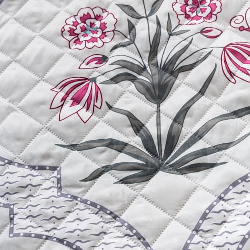 House of Quirk 'Mughal Series' Printed Quilted Sofa Cover for 1/2/3/4 Seater – Anti-Slip, Washable Couch Protector Slipcover (Three Seater, Mughal Buta, 80x150 cm) - Image 3