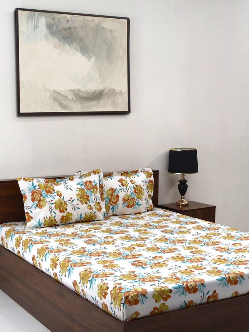 Bombay Dyeing Florentine Collection King Bedsheet 144 TC, 100% Pure Cotton Premium Bedsheet with 2 Pillow Covers - Image 2