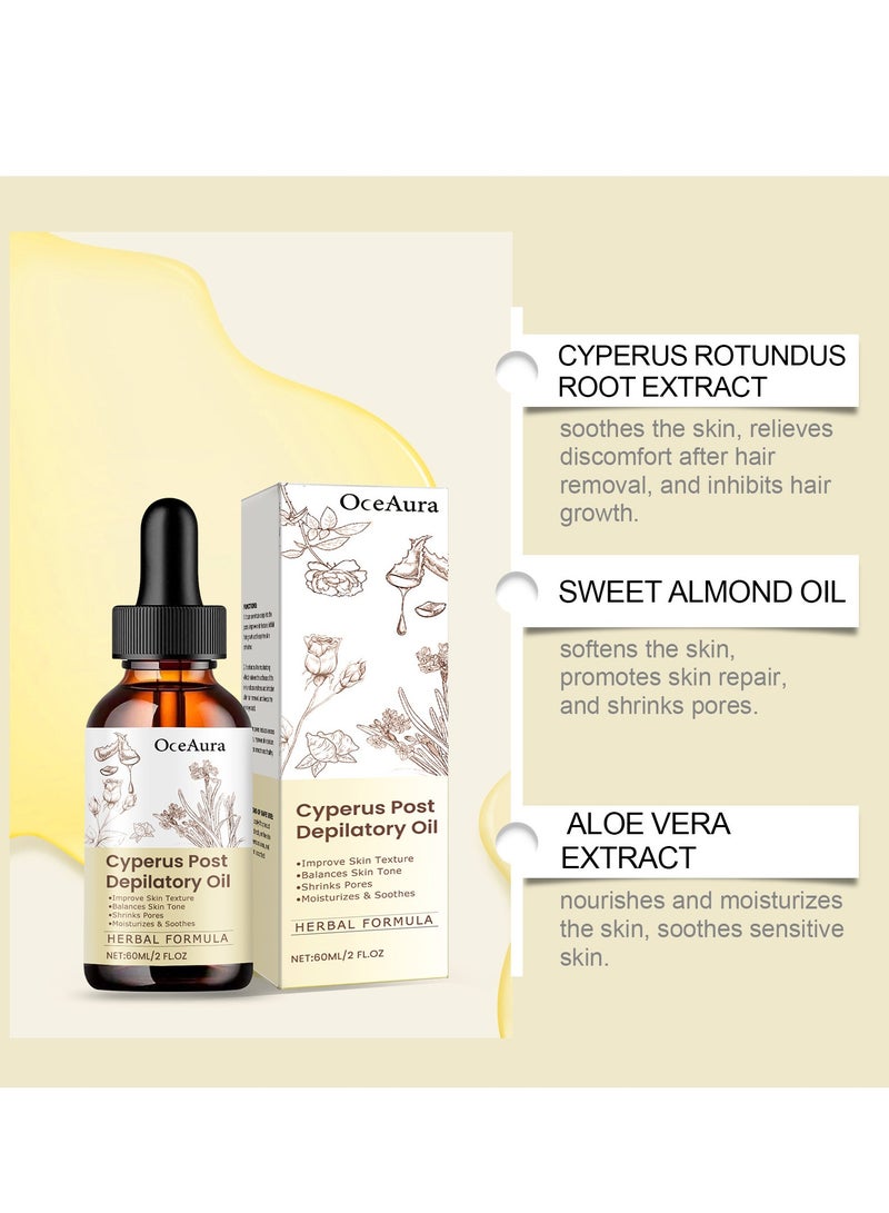  اوساورا زيت سايبروس بوست لإزالة الشعر 60 مل ، زيت سايبروس المستدير ، زيت سايبر نقي وطبيعي 100٪ لإزالة الشعر ، يمنع نمو الشعر بشكل فعال - Image 4