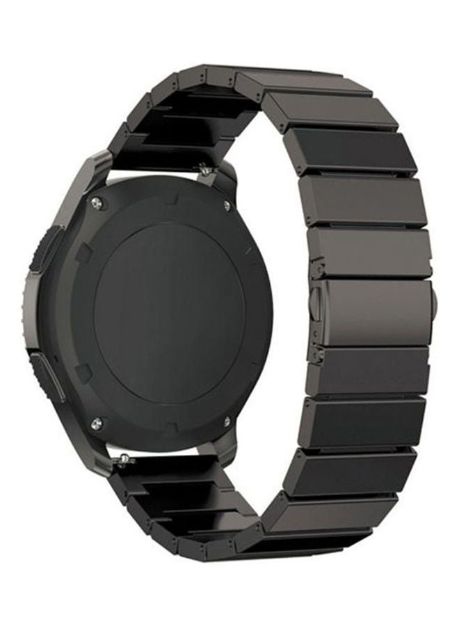 NIBEMINENT Watch Strap Men Link Bracelet Stainless Steel Band Metal Clasp For Samsung Gear S3 Black