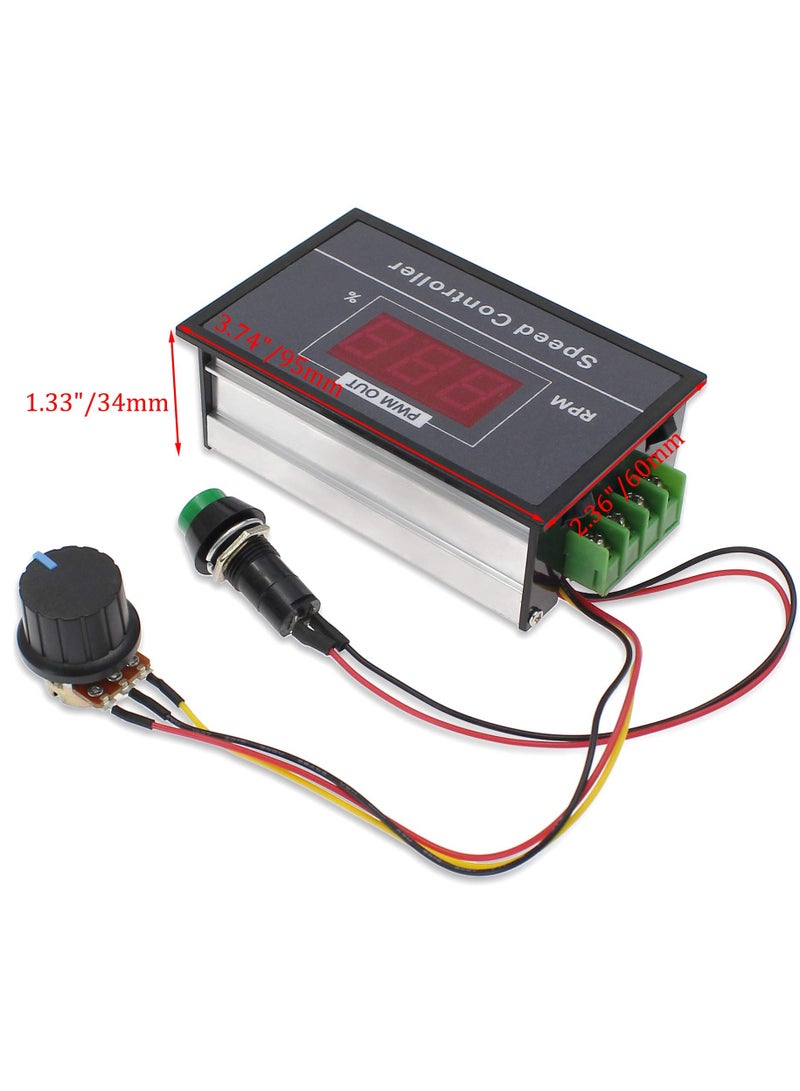PWM DC Motor Speed Controller 6-60V, 30A with Digital Display, Stepless Speed Regulation, Start/Stop Switch for 6V, 9V, 12V, 18V, 24V, 36V, 48V Motors. - Image 2
